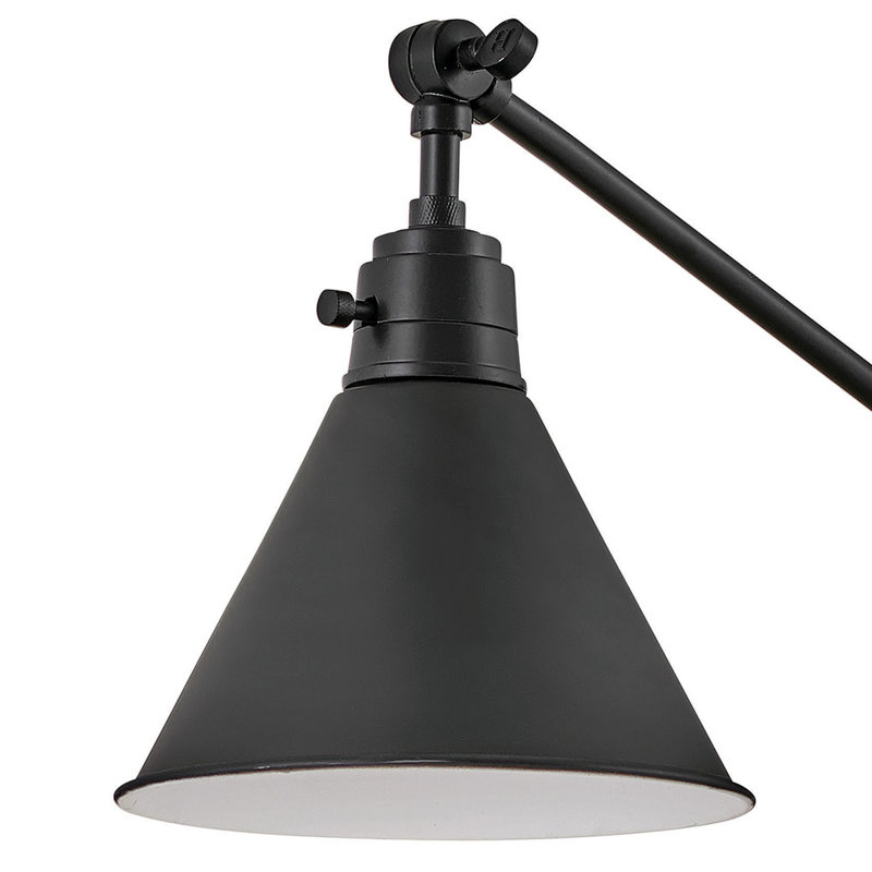 Arti 7.75-in Swing Arm Extendable Single Light Plug-In Sconce with On/Off Switch, Black