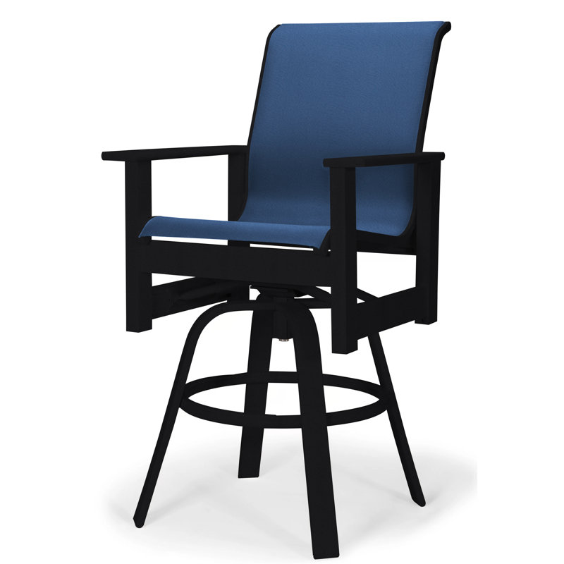 Fauteuil pivotant à hauteur de barre Leeward MGP, Cobalt 35D Sunbrella®, Noir texturé