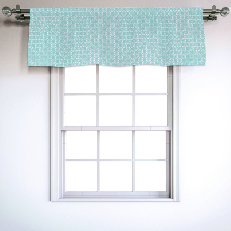 Sateen Geometric Ruffled Window Valance