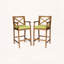 Tabouret de bar en bois d'acacia avec coussin résistant à l'eau (ensemble de 2)-1817156965