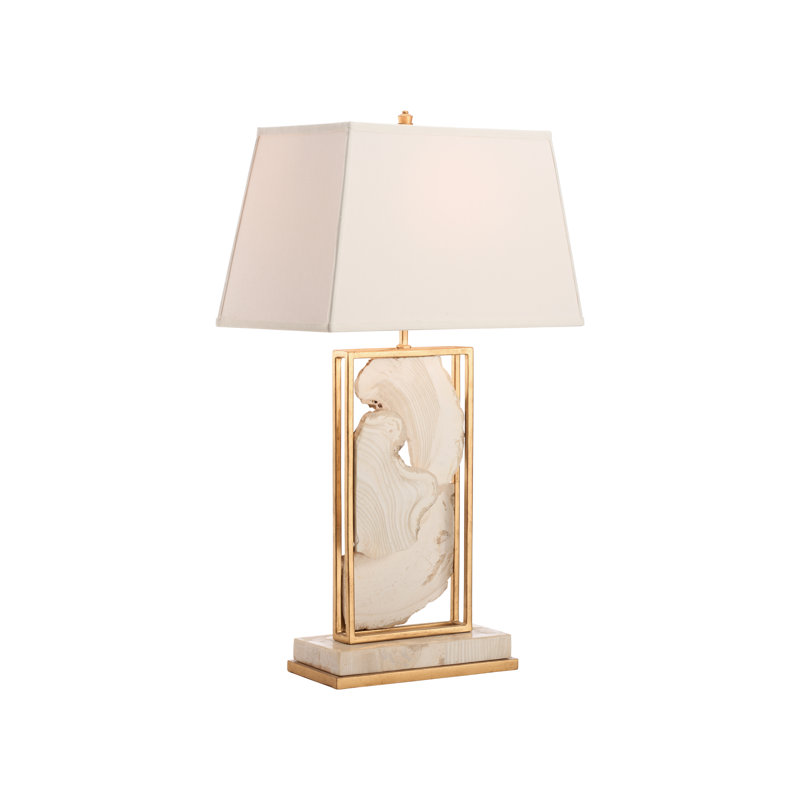 Lampe de table en pierre blanche