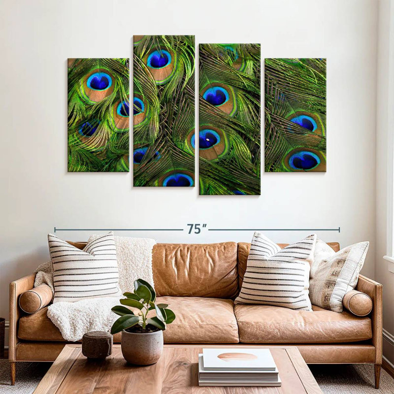 Brampt Silky Peacock Feathers, 42"H x 68"W