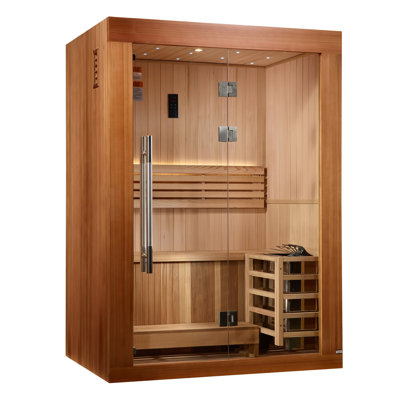 Dynamic Infrared Sundsvall 2 - Person Indoor Bluetooth Compatible Traditional Steam Sauna in Cedar