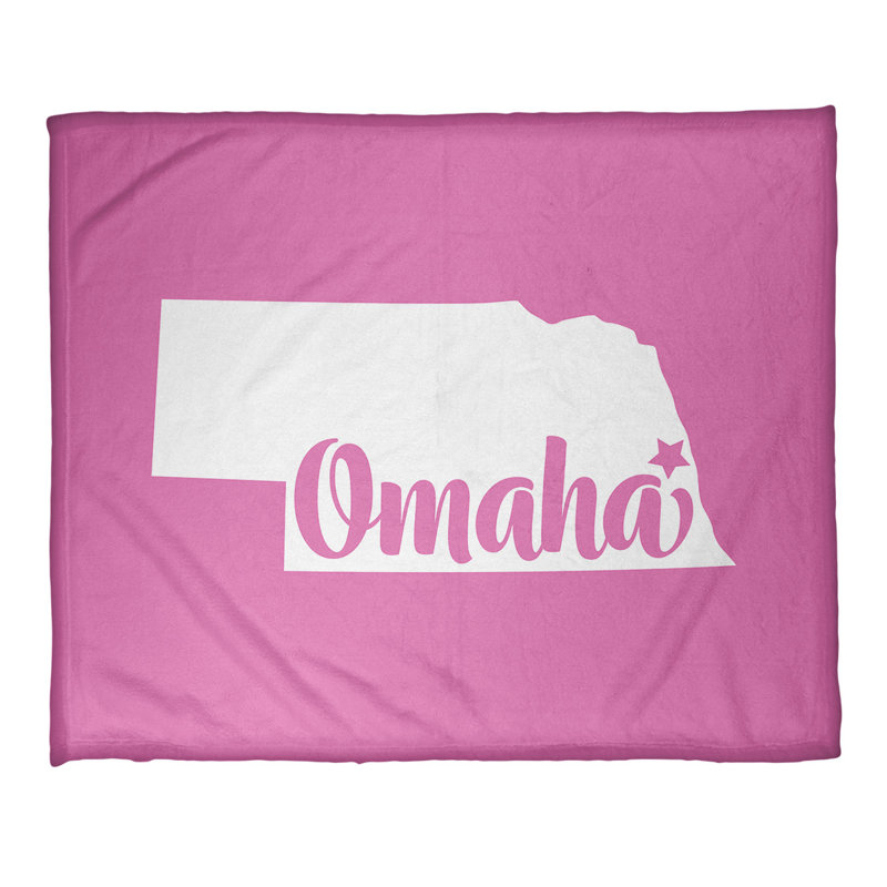 Jeté omaha nebraska polaire, l 52,5 po x L 62,5 po, Rose