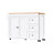 74.8" Kitchen Island with Extendable Dining Table, Power Outlet & 3 Drawers (White)-129470405