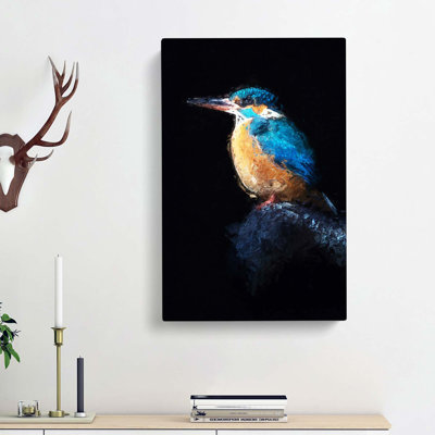 Kingfisher Bird In Abstract - Wrapped Canvas
