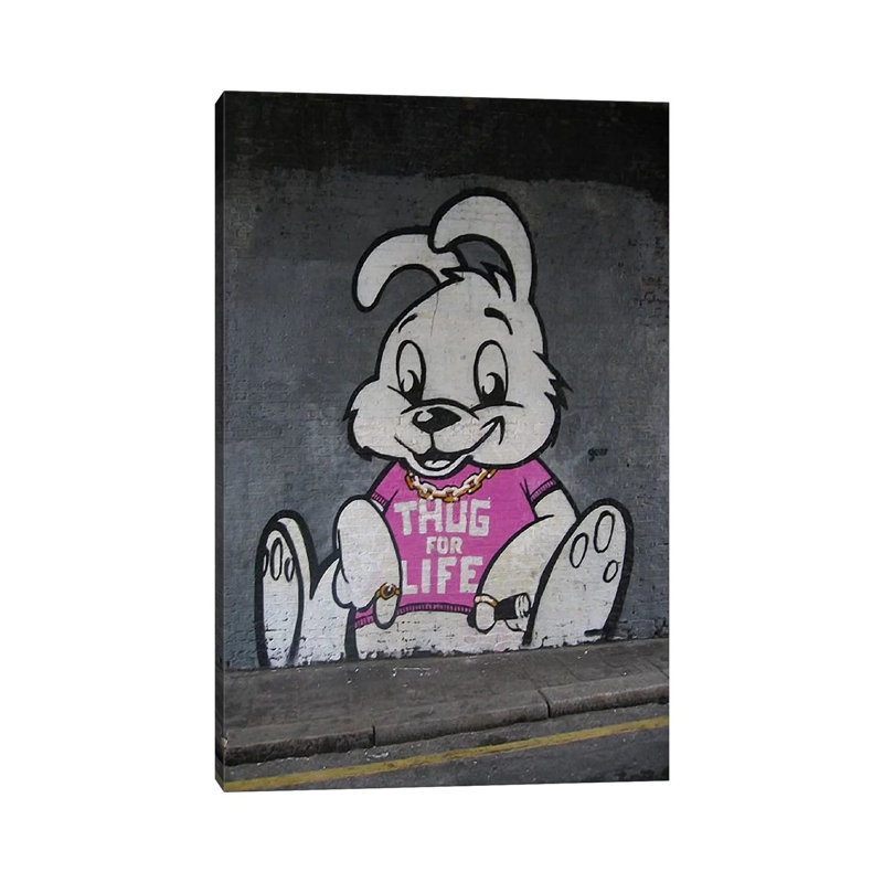 Thug For Life Bunny by Unknown Artist - Wrapped Canvas Gallery-Wrapped Canvas Giclée