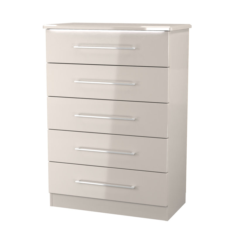 77 cm W Chest of 5 Drawers, Beige