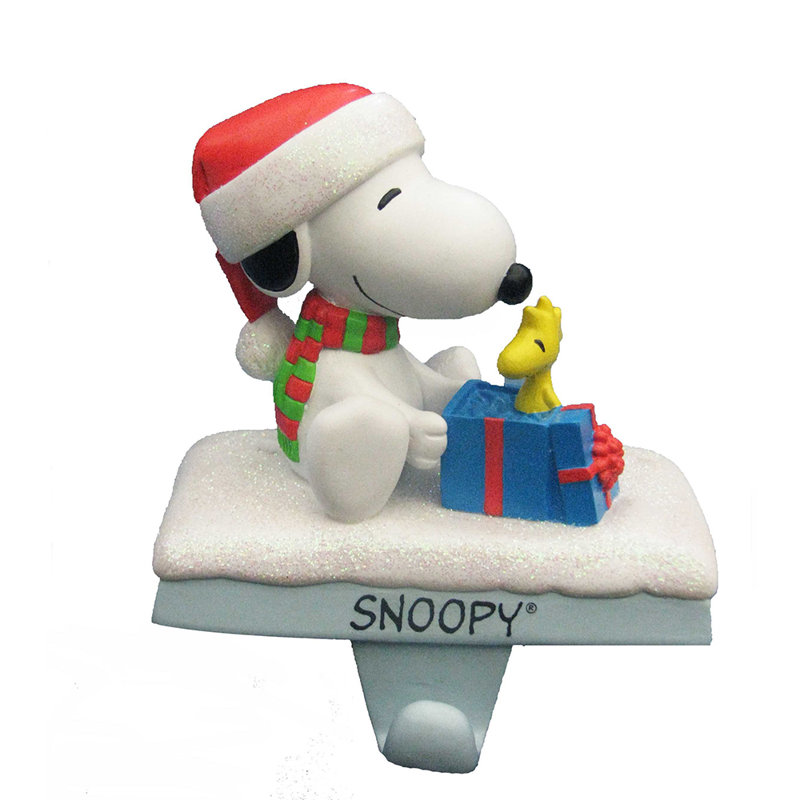 Kurt Adler Christmas Stocking Holder, Peanuts Snoopy & Woodstock, 4.5in