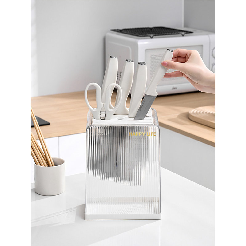 Minimalist Aesthétique - Porte-couteaux transparent blanc