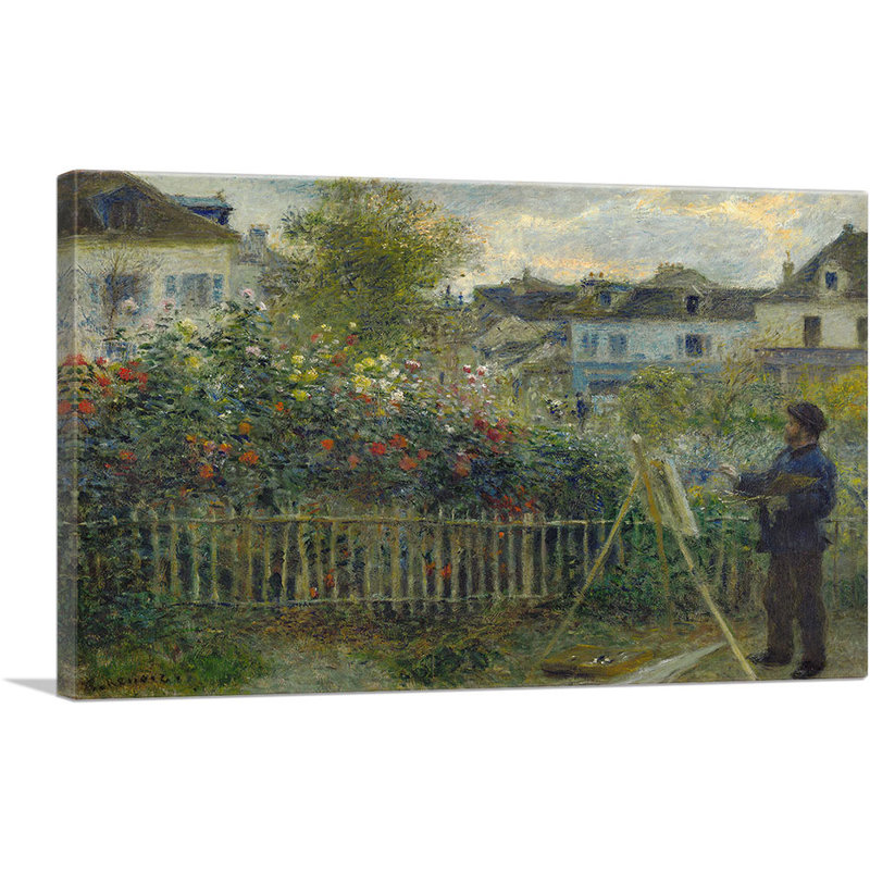 Monet, peinture de son jardin à Argenteuil, 1873 par Pierre-Auguste Renoir, reproduction d'art sur toile tendue