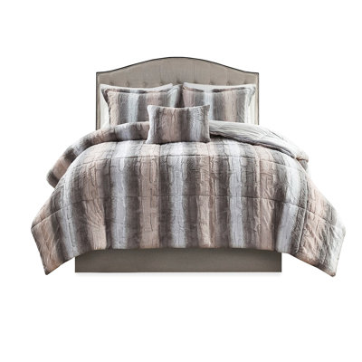 Édredon confortable en fausse fourrure double / grand - Le tissu 100% rembourré comprend un édredon, 2 taies décoratives et un oreiller. Ne pas utiliser de détergents puissants.