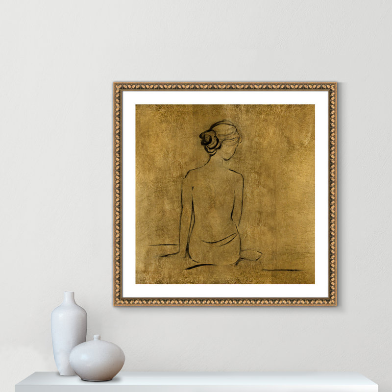 «Maia Golden Bather I» par Sally Swatland - reproduction d'art, H 33,25 po x l 33,25 po x P 1,13 po