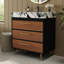 Meuble-lavabo autoportant moderne avec lavabo vasque en céramique et plateau en pierre frittée durable-950711238-950711237