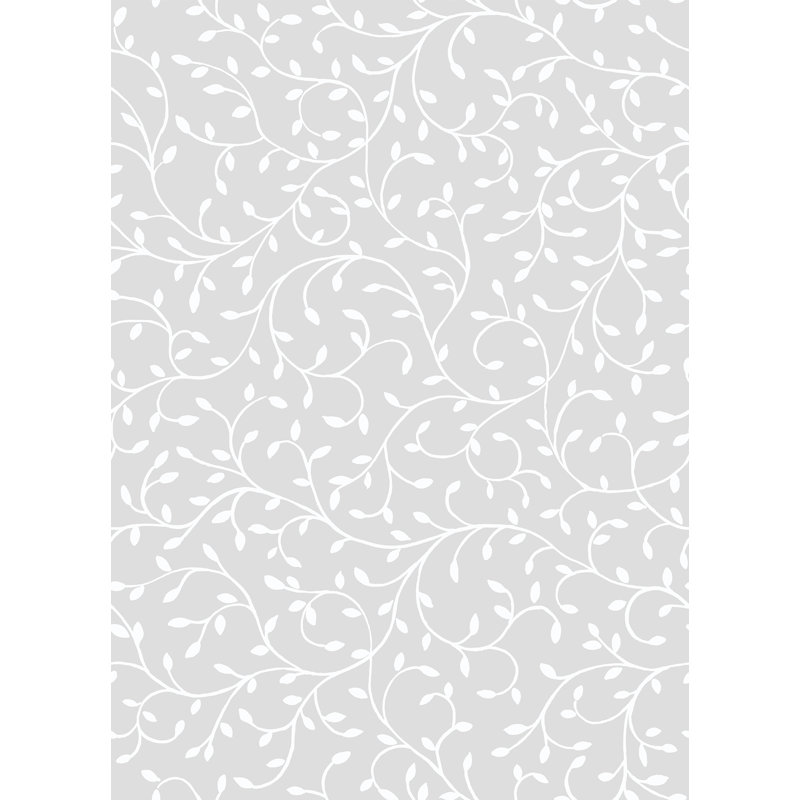 Rouleau de papier peint feuilles de jardin françaises L 33 pi x l 20,5 po Yuki Osada, Gris clair