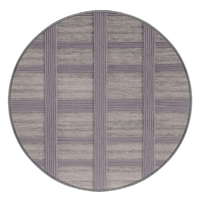 Machine Washable Checkered Grey Area Rug