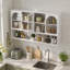 Rangement mural 47,25 po à quatre portes, armoire murale en verre-1095563412