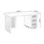 Bureau rectangulaire en bois massif brun et rotin-1759517611
