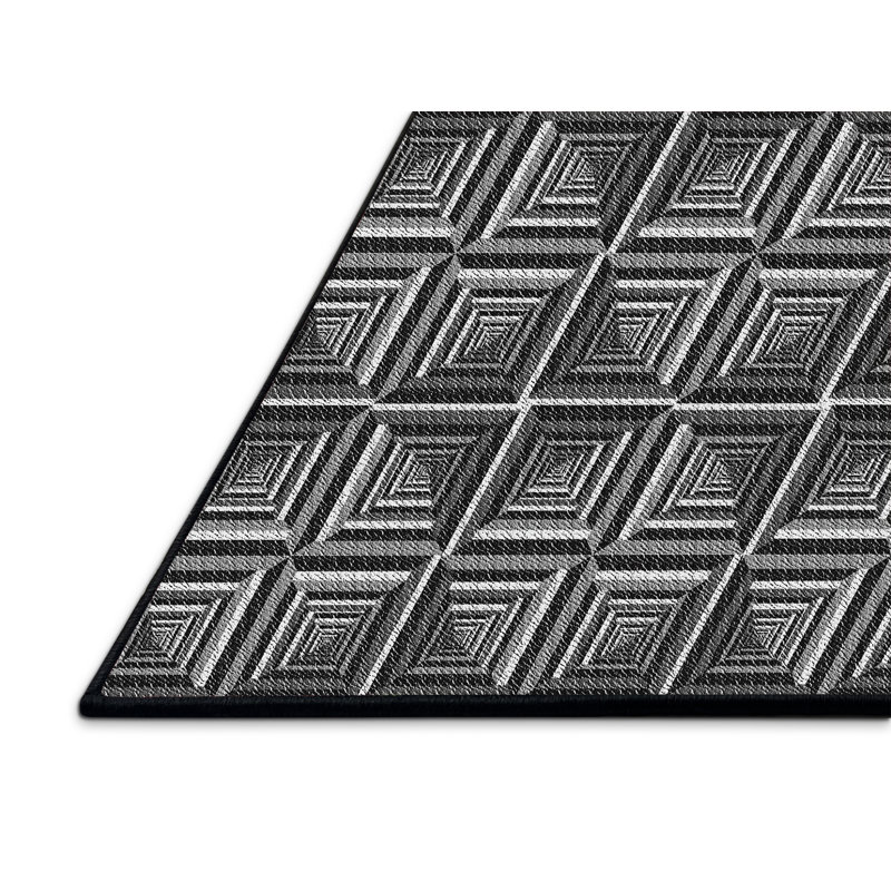 Tapis gris / noir Power Loom, Rectangle 7 pi x 10 pi