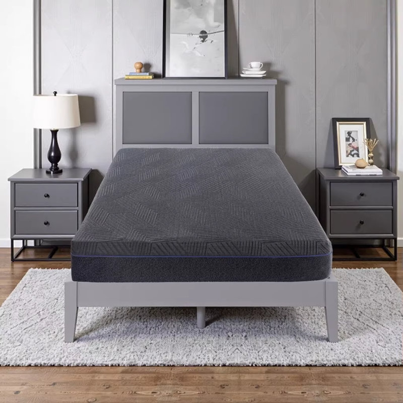 Matelas 11 pouces en mousse viscoélastique infusée de gel de couleur verte, confortable et de soutien pour chambre à coucher