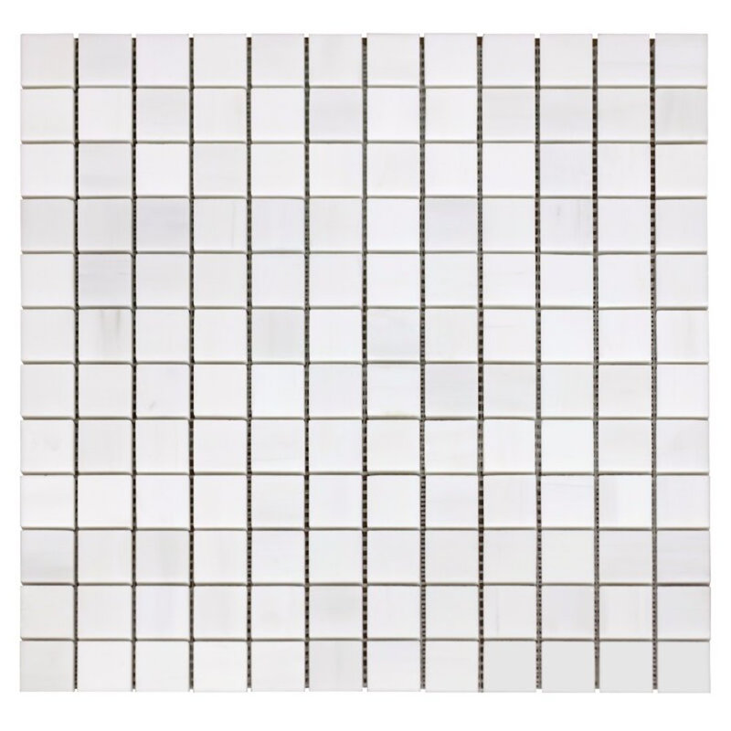 Bianco Dolomite Marble 1" x 1" Square Wall & Floor Mosaic