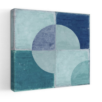 Blue Tiles I Abstract Contemporary Geometric Art