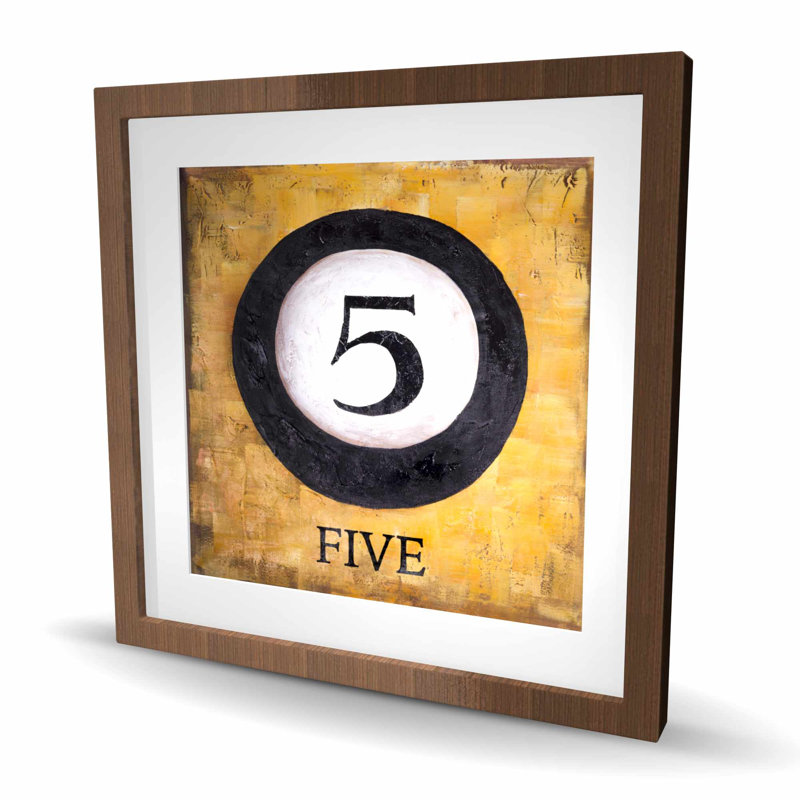 Billiard Ball No5 - Typo & Symbols Office, reproduction encadrée, H 24 po x l 24 po