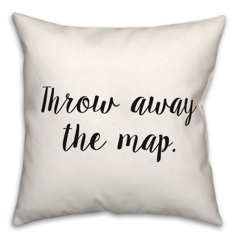 Black And White Typography Collection Throw Pillow