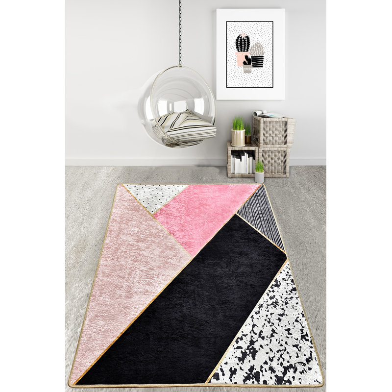 Durable Hall Carpet (2.6 x 6.6 ft) | 100% Polyester, Pile Height: 0.2 in, Total Thickness: 0.4 in | Antibacterial, Non-Slip Underside, Machine Washable | Ideal for Home Entryways, Elegant and Functional Design