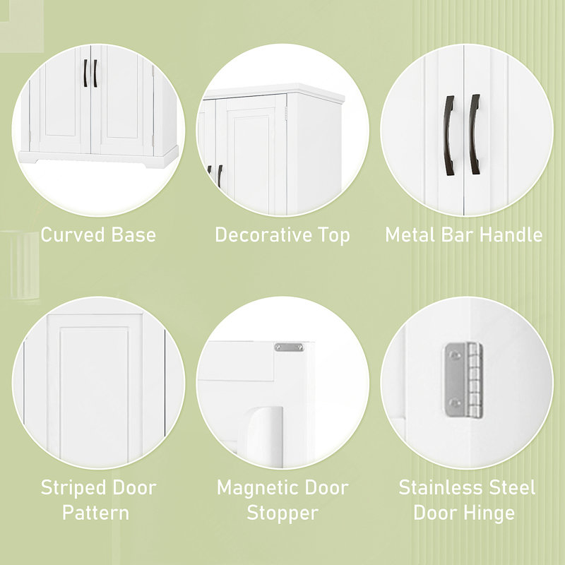 Bathroom Storage Cabinet With Multi-Functional Storage Space, Drawer With Slide Rails, Adjustable Shelf, White
