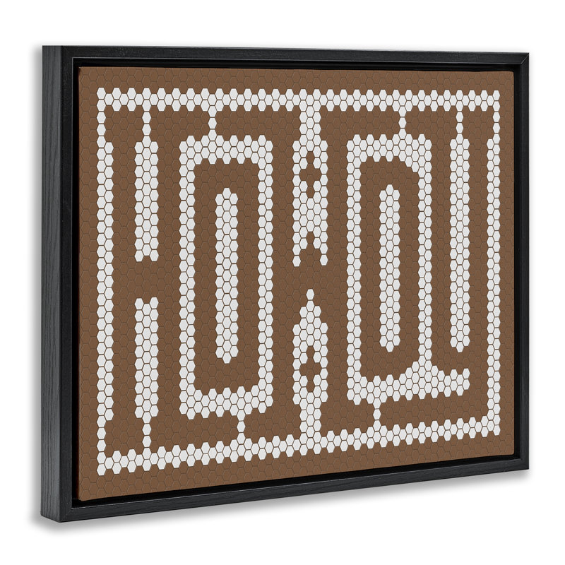 «Mosaic Style Howdy», art mural encadré sur toile flottante, Cadre flottant noir de jais, H 17 po x l 21 po