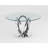 Husha Contemporary Glass Top Dining Table w/ 3-Ring Base