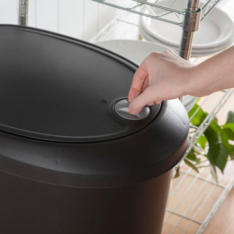 Sterilite Gallon Locking StepOn Wastebasket, Black