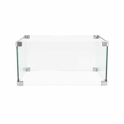 30" Square Glass Suited For Fire Pit Burners, Tempered Formation, Wind - Guarding Attribute Consistent Flame Operation, Modern Inspired Transparent Design To Decorate Any Space, Hassle Setup And