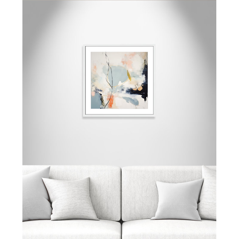 «Ethereal Blue Beats I Print» par Irena Orlov, 23.5'' W x 23.5'' H, Matted Print, Satin White