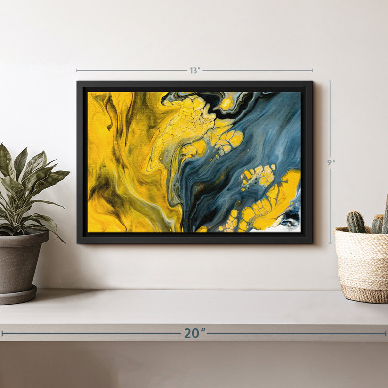 Impression sur toile marbrée abstraite, H 9 po x l 13 po