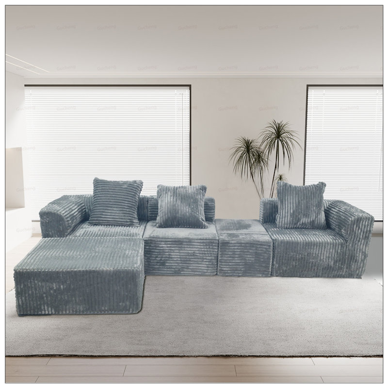 Ensemble de canapé modulaire convertible avec mousse de compression, sécuritaire et confortable pour la vie moderne