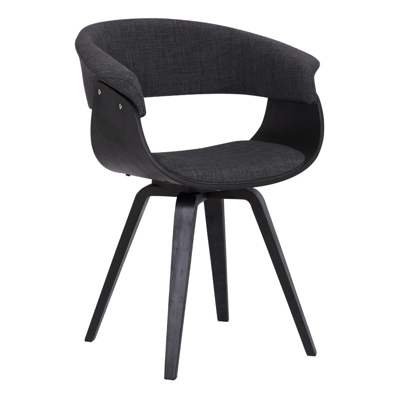 48.26cm H Polyester Upholstered Armchair, Charcoal, Black