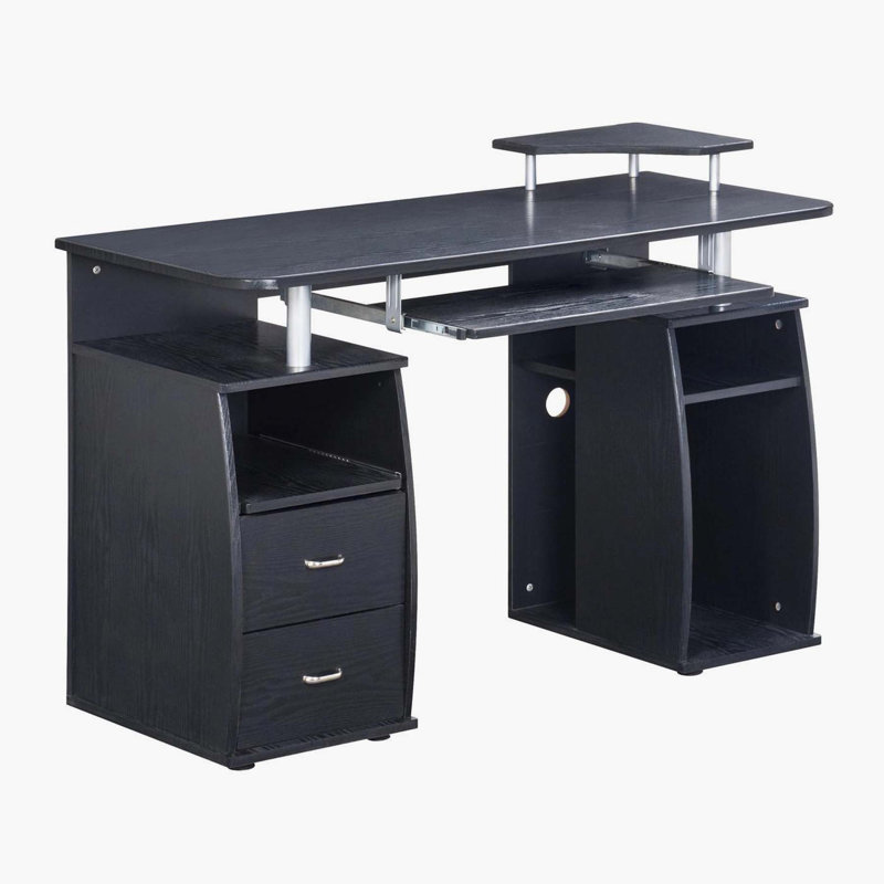 47.37'' W Desk Computer Workstation Desk with Storage for Living Room, Black