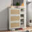 Bohemia Style Shoe Cabinet With 3 Rattan Flip Drawers, 3 Square Shelves And 1 Storage Drawer And Key Hooks-691901477