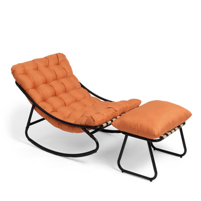 Chaise berçante d'extérieur avec repose-pieds Nola