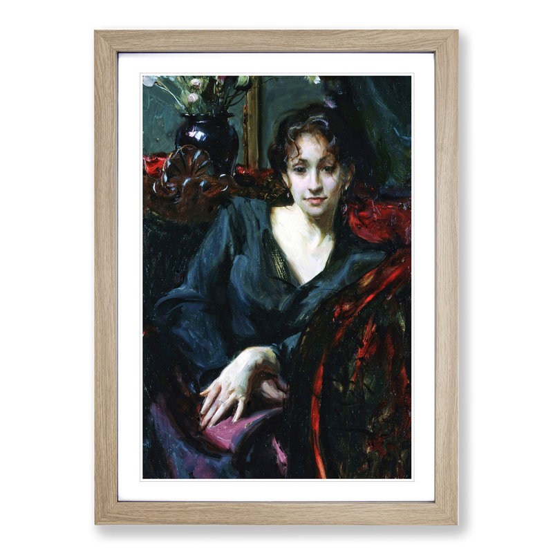Isabella Stewart Gardner by John Singer Sargent - Picture Frame Painting, 48cm H x 36cm W x 2cm D, Oak