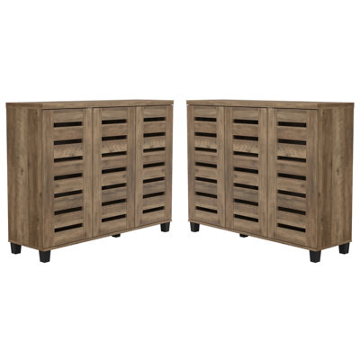Armoire de rangement à chaussures 3 portes Lismore (ensemble de 2) - peut contenir 40 paires