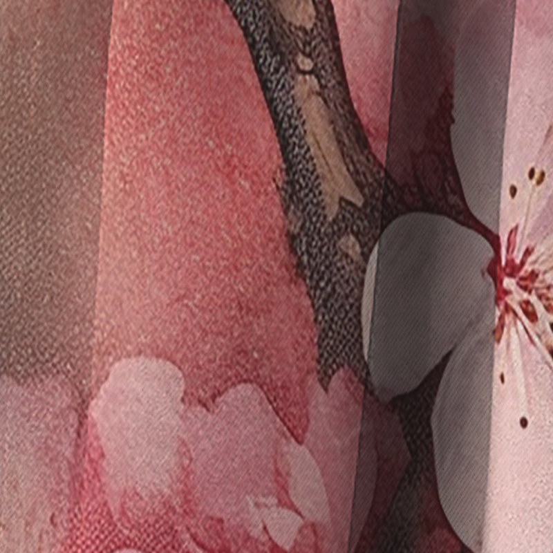 Cerisier en fleurs rose foncé collage - rideau cerise - rideau occultant floral - 1 panneaux, L 52 po x L 84 po