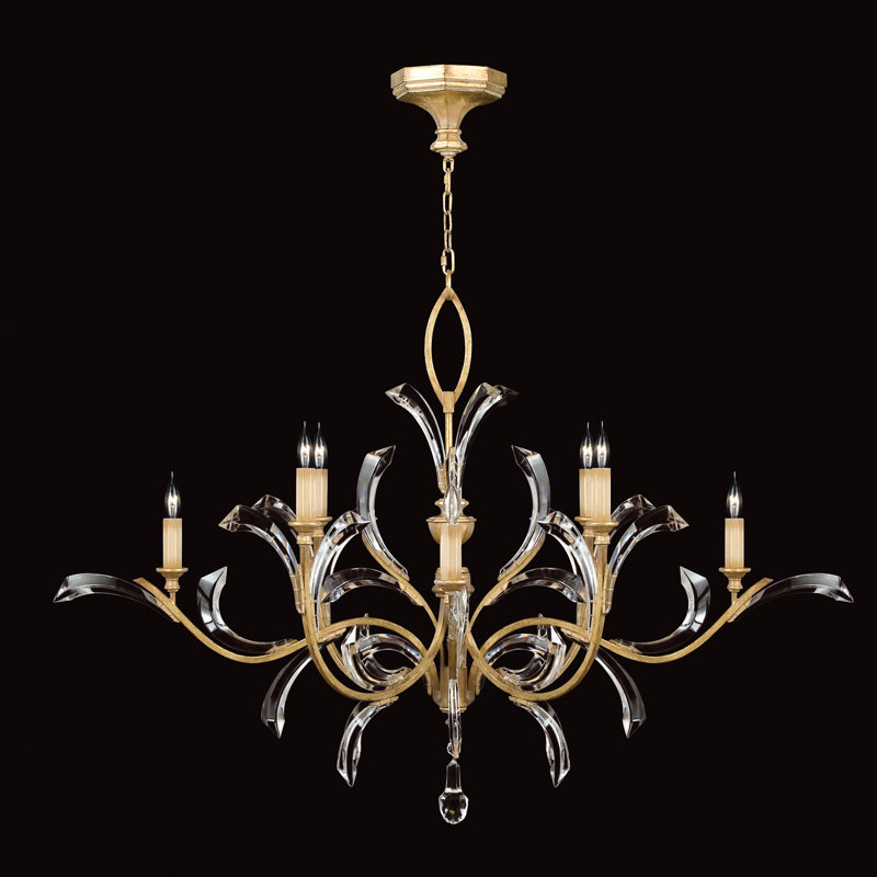 Beveled Arcs 8 - Light Chandelier, Gold