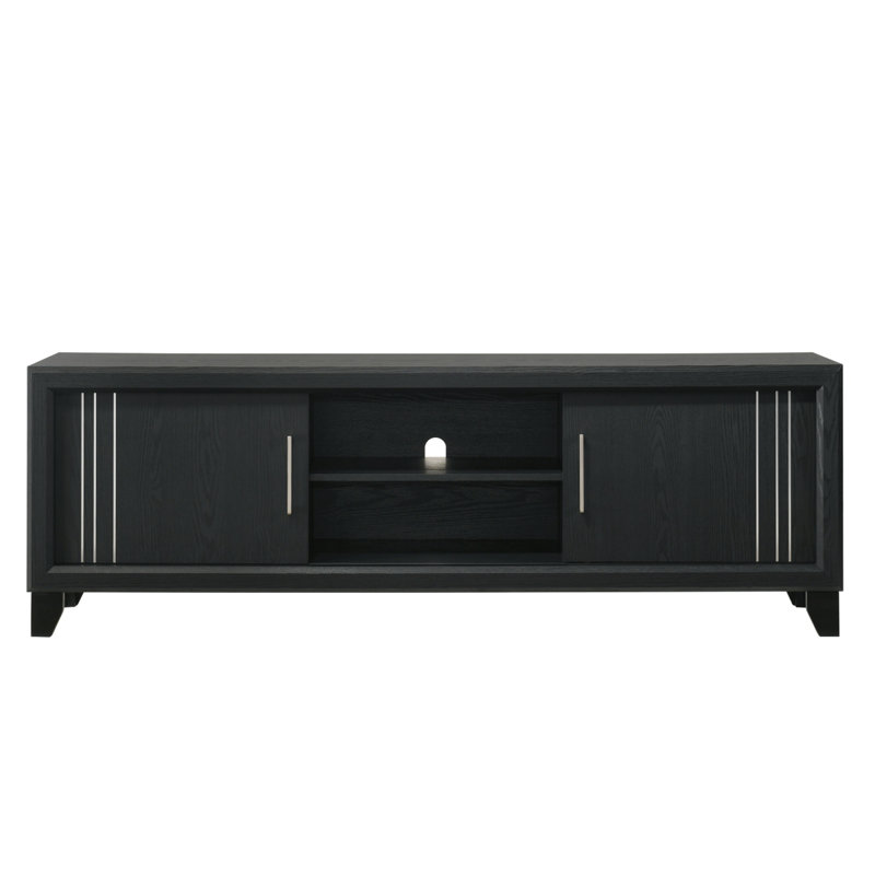 Meuble télé 1 pièce Contemporary, Gris anthracite