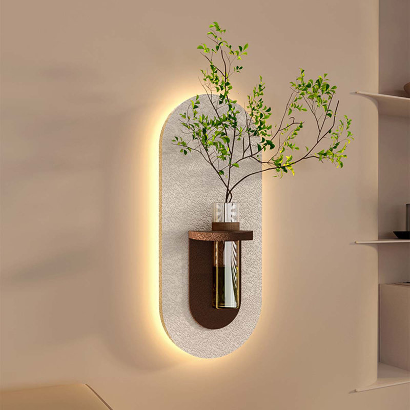 Décoration murale crème 27 "à brancher avec éclairage DEL télécommandé