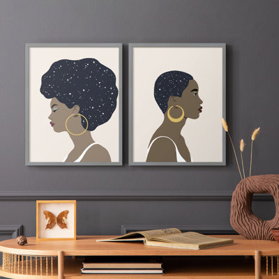 Impression encadrée «Heavenly Hair I» - prêt à accrocher - aucun clou requis - aucun clou requis