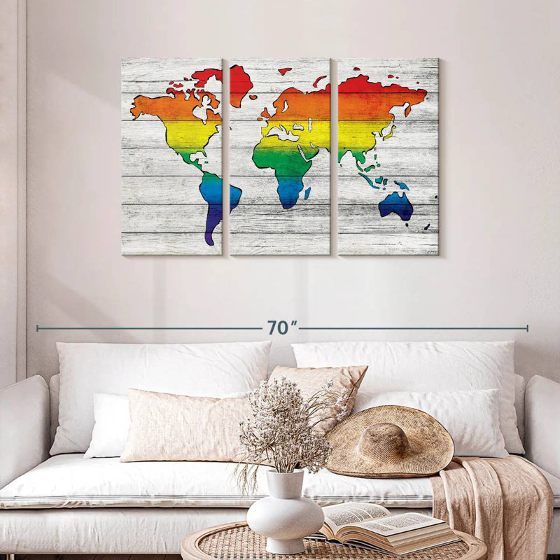 Aliaz Pride World Map, 28" H x 45" W