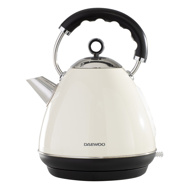 Daewoo 1.7L Stainless Steel Electric Tea Kettle, Cream